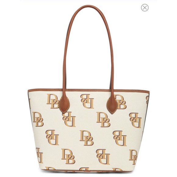 NWT Dooney & Bourke Monogram Tote - White/ Beige - Picture 3 of 5
